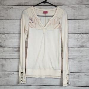 Free People Studded Stud Cuff Patchwork Henley